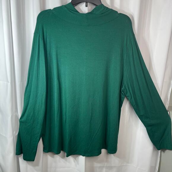 Tresics blouse top knit shirt women's xxl 2x plus green emerald tunic light weig - Picture 10 of 16